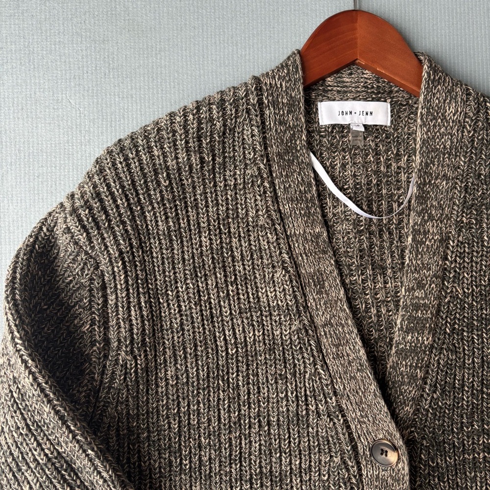 JOHN & JENN | Marled Cotton Cozy Relaxed Fit Grandpa Sweater Cardigan | Size S - Picture 3 of 8